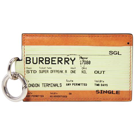 burberry train keyring|Burberry Train Ticket Print Leather Keyring .